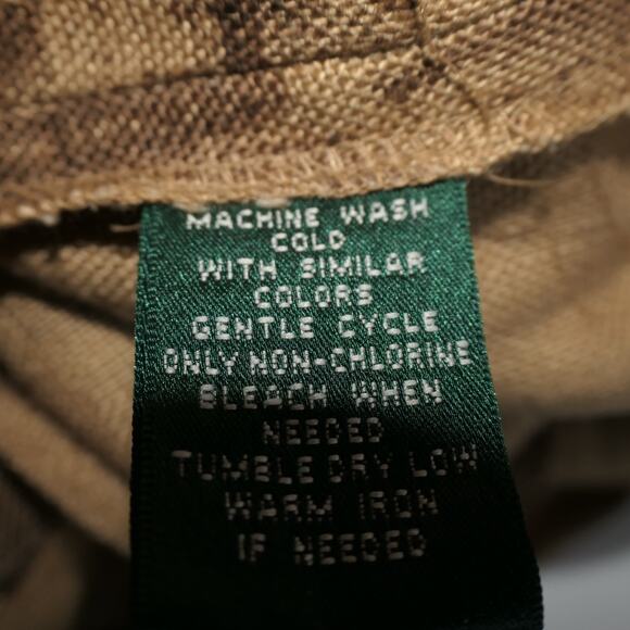 Lauren Ralph Lauren Midi Skirt Women 6 Brown 100% Linen Full Artsy Abstract Boho - Picture 8 of 9